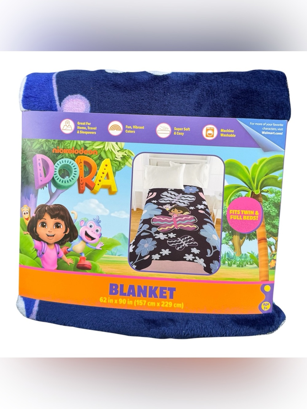 Nickelodeon Dora The Explorer Character Cute Cozy Blanket Twin Full 62X90
